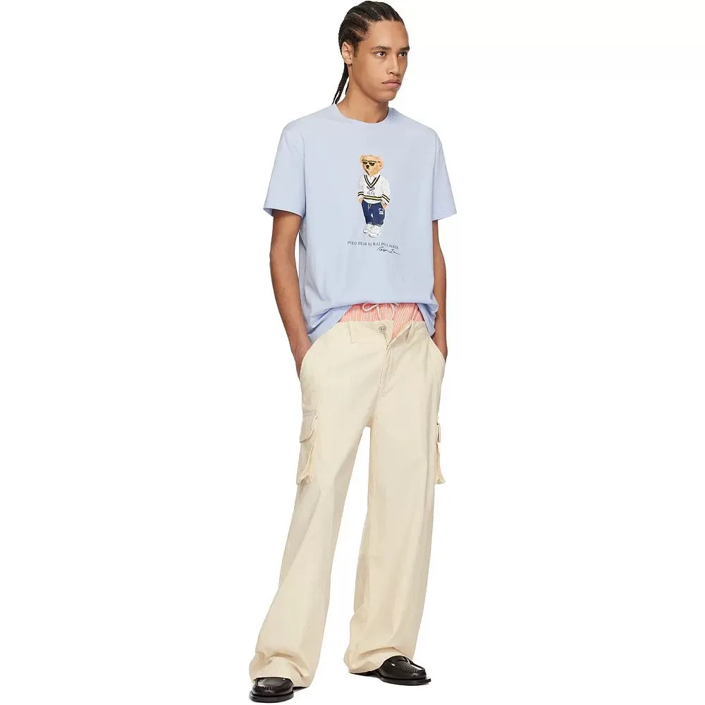P130 Style number: RL001] Ralph Lauren/Ralph Lauren 25ss new bear print round neck short sleeves are always on the shelves